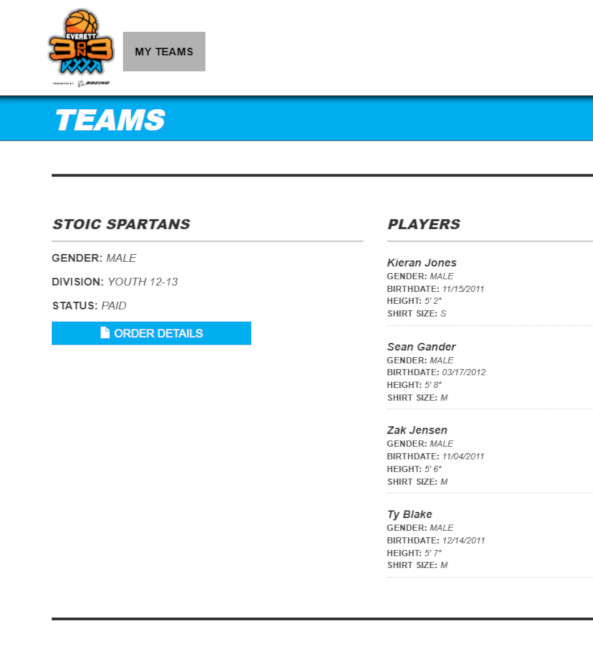 Desktop registration interface screenshot